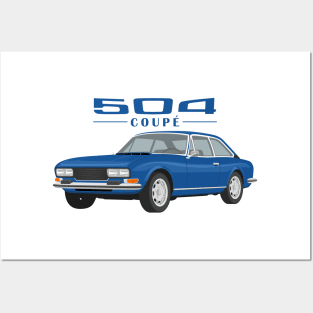 504 Coupé Cabriolet Coupe blue Posters and Art